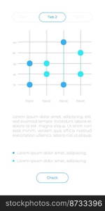 Scattered plot UI element template. Editable isolated vector dashboard component. Flat user interface. Visual data presentation. Web design widget for mobile application with light theme. Scattered plot UI element template