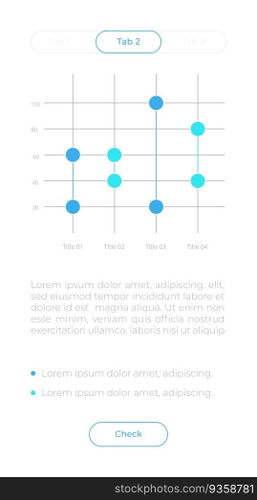 Scattered plot UI element template. Editable isolated vector dashboard component. Flat user interface. Visual data presentation. Web design widget for mobile application with light theme. Scattered plot UI element template