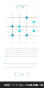 Scattered plot UI element template. Editable isolated vector dashboard component. Flat user interface. Visual data presentation. Web design widget for mobile application with light theme. Scattered plot UI element template