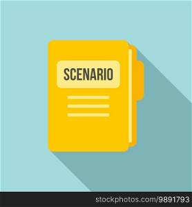 Scenario folder icon. Flat illustration of scenario folder vector icon for web design. Scenario folder icon, flat style