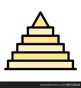Scene pyramid icon outline vector. Desert cairo. Sand egypt color flat. Scene pyramid icon vector flat