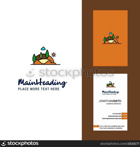 Scenery Creative Logo and business card. vertical Design Vector