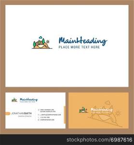 Scenery Logo design with Tagline & Front and Back Busienss Card Template. Vector Creative Design