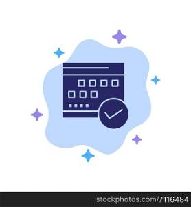 Schedule, Approved, Business, Calendar, Event, Plan, Planning Blue Icon on Abstract Cloud Background