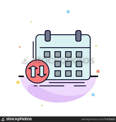 schedule, classes, timetable, appointment, event Flat Color Icon Vector