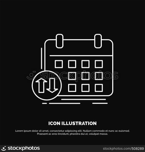 schedule, classes, timetable, appointment, event Icon. Line vector symbol for UI and UX, website or mobile application. Vector EPS10 Abstract Template background