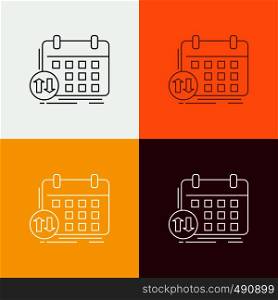 schedule, classes, timetable, appointment, event Icon Over Various Background. Line style design, designed for web and app. Eps 10 vector illustration. Vector EPS10 Abstract Template background