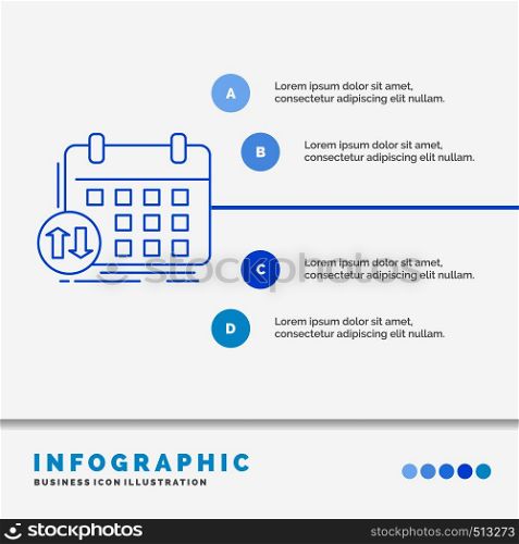 schedule, classes, timetable, appointment, event Infographics Template for Website and Presentation. Line Blue icon infographic style vector illustration. Vector EPS10 Abstract Template background
