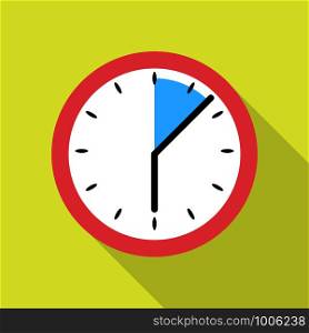Schedule clock icon. Flat illustration of schedule clock vector icon for web. Schedule clock icon, flat style