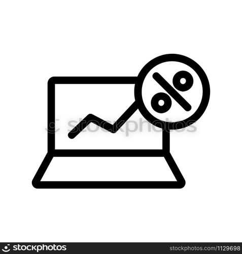 schedule discounts on the laptop icon vector. A thin line sign. Isolated contour symbol illustration. schedule discounts on the laptop icon vector. Isolated contour symbol illustration