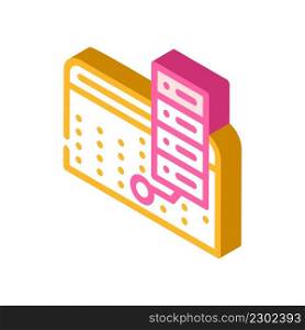 schedule for day isometric icon vector. schedule for day sign. isolated symbol illustration. schedule for day isometric icon vector illustration