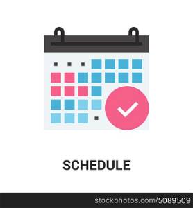 schedule icon concept. Modern flat vector illustration icon design concept. Icon for mobile and web graphics. Flat symbol, logo creative concept. Simple and clean flat pictogram
