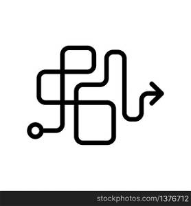 schematic direction icon vector. schematic direction sign. isolated contour symbol illustration. schematic direction icon vector outline illustration