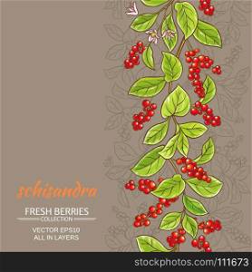 schisandra vector background. schisandra berries vector pattern on color background