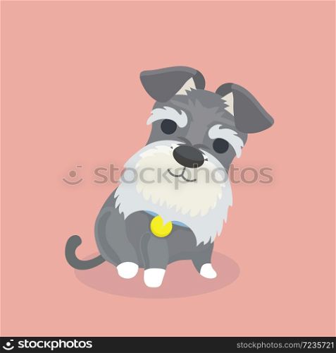 Schnauzer dog cartoon vector illustration.