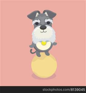 Schnauzer dog cartoon vector illustration. 
