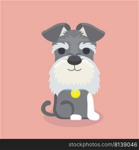 Schnauzer dog cartoon vector illustration. 