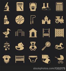 Scholar icons set. Simple set of 25 scholar vector icons for web for any design. Scholar icons set, simple style