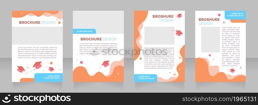 Scholarship for academic excellence blank brochure layout design. Vertical poster template set with empty copy space for text. Premade corporate reports collection. Editable flyer paper pages. Scholarship for academic excellence blank brochure layout design