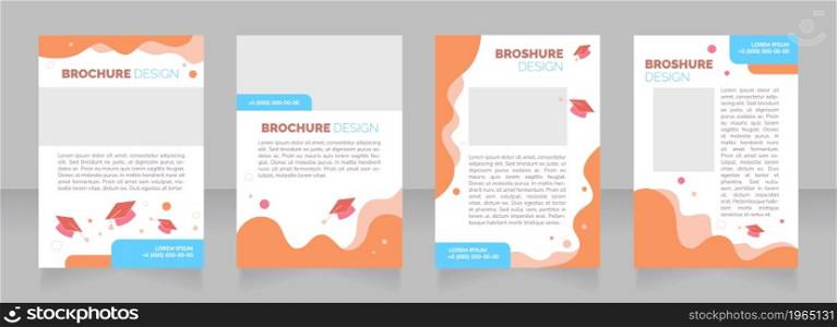 Scholarship for academic excellence blank brochure layout design. Vertical poster template set with empty copy space for text. Premade corporate reports collection. Editable flyer paper pages. Scholarship for academic excellence blank brochure layout design