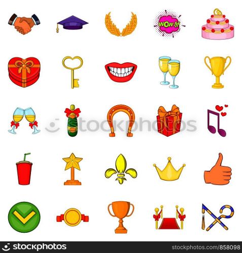 Scholarship icons set. Cartoon set of 25 scholarship vector icons for web isolated on white background. Scholarship icons set, cartoon style