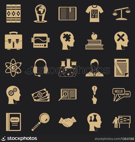 Scholarship icons set. Simple set of 25 scholarship vector icons for web for any design. Scholarship icons set, simple style