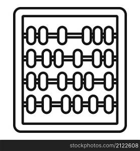 School abacus icon outline vector. Math calculator. Wooden toy. School abacus icon outline vector. Math calculator