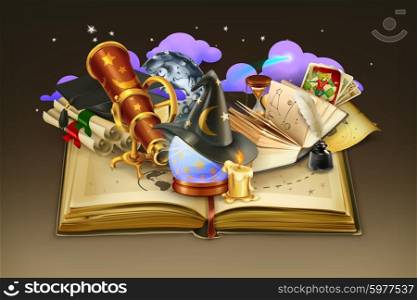 School and book, vector background