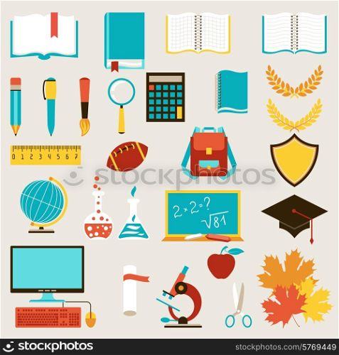 School and education icons set.