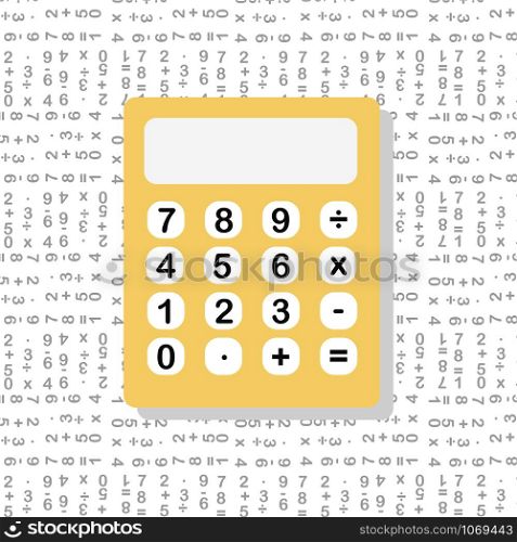School and education workplace item. Vector flat illustration of school supplie. Electronic calculator in flat style. Infographic elements for web, presentation.