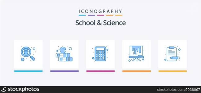 School And Science Blue 5 Icon Pack Including content. drawing. accounting. canvas. artboard. Creative Icons Design
