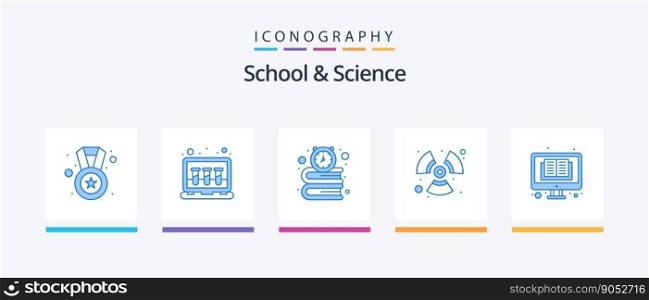 School And Science Blue 5 Icon Pack Including online. energy. books. wind. fan. Creative Icons Design