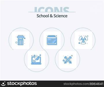 School And Science Blue Icon Pack 5 Icon Design. turbine. schedule. estate. date. appointment