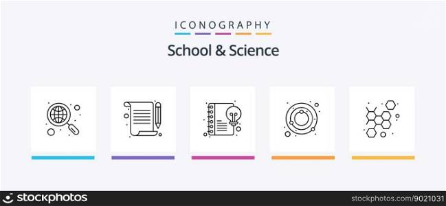 School And Science Line 5 Icon Pack Including creative. book. science. formula. Creative Icons Design