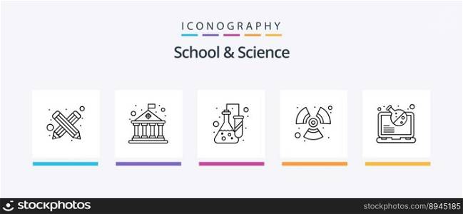 School And Science Line 5 Icon Pack Including notebook. task. estate. pin. note. Creative Icons Design