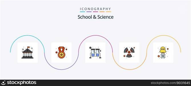 School And Science Line Filled Flat 5 Icon Pack Including death. energy. flask. wind. fan