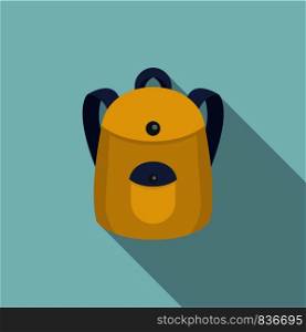 School backpack icon. Flat illustration of school backpack vector icon for web design. School backpack icon, flat style