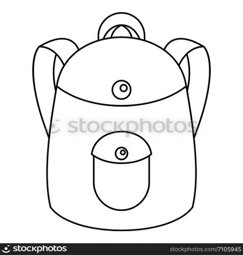 School backpack icon. Outline school backpack vector icon for web design isolated on white background. School backpack icon, outline style
