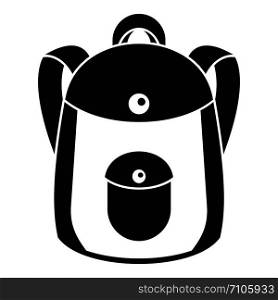 School backpack icon. Simple illustration of school backpack vector icon for web design isolated on white background. School backpack icon, simple style