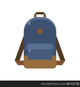 School bag. Backpack or rucksack. Student sack. Vector illustration isolated on white background.