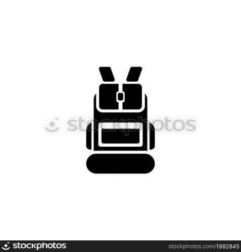 School Bag. Flat Vector Icon. Simple black symbol on white background. School Bag Flat Vector Icon