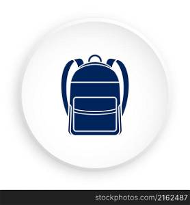 school bag icon in neomorphism style for mobile app. Button for mobile application or web. Vector on white background