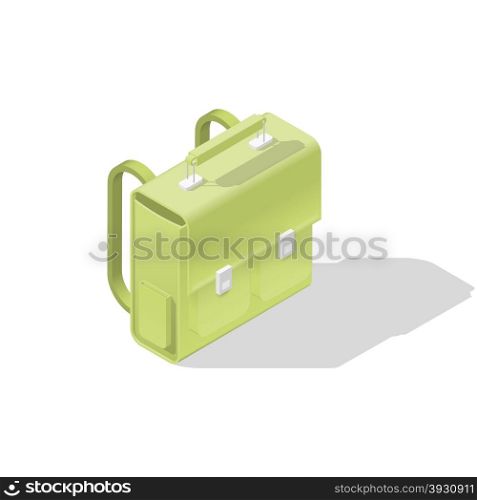 School bag isometric icon. School bag isometric icon vector graphic illustration