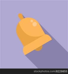 School bell icon flat vector. Study life. Front training. School bell icon flat vector. Study life