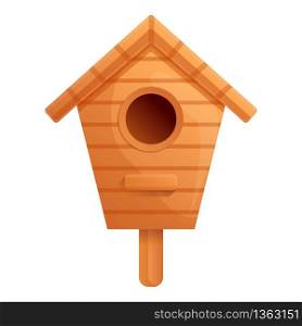 School bird house icon. Cartoon of school bird house vector icon for web design isolated on white background. School bird house icon, cartoon style