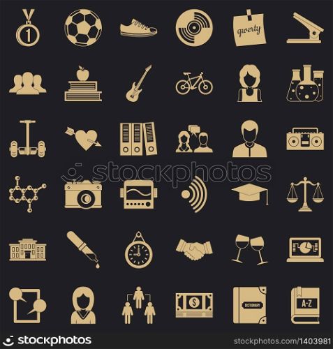 School book icons set. Simple style of 36 school book vector icons for web for any design. School book icons set, simple style