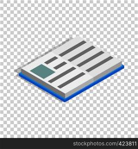 School book isometric icon 3d on a transparent background vector illustration. School book isometric icon