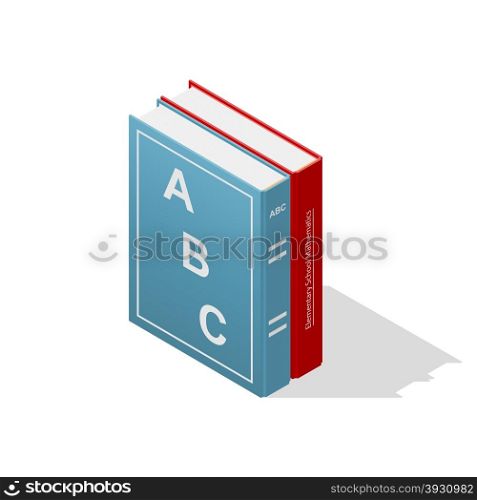 School books isometric icon. School books isometric icon vector graphic illustration