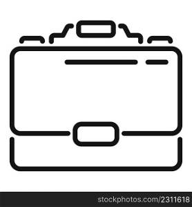 School briefcase icon outline vector. Work bag. Leather object. School briefcase icon outline vector. Work bag