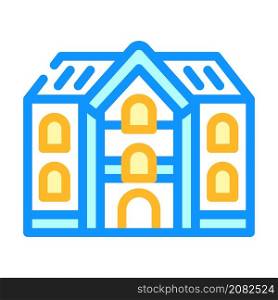 school building color icon vector. school building sign. isolated symbol illustration. school building color icon vector illustration